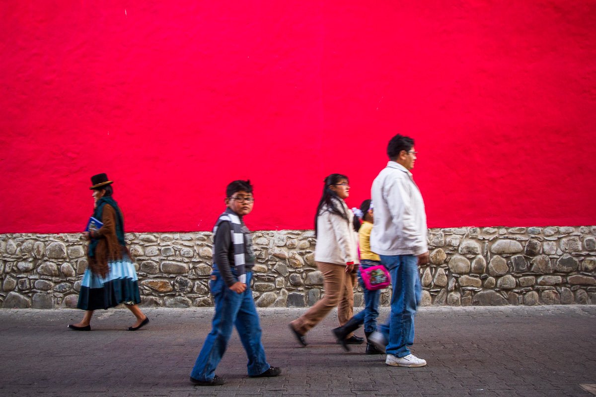 Red murale Bolivian people