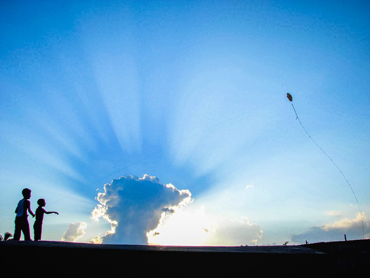 Flying a kite