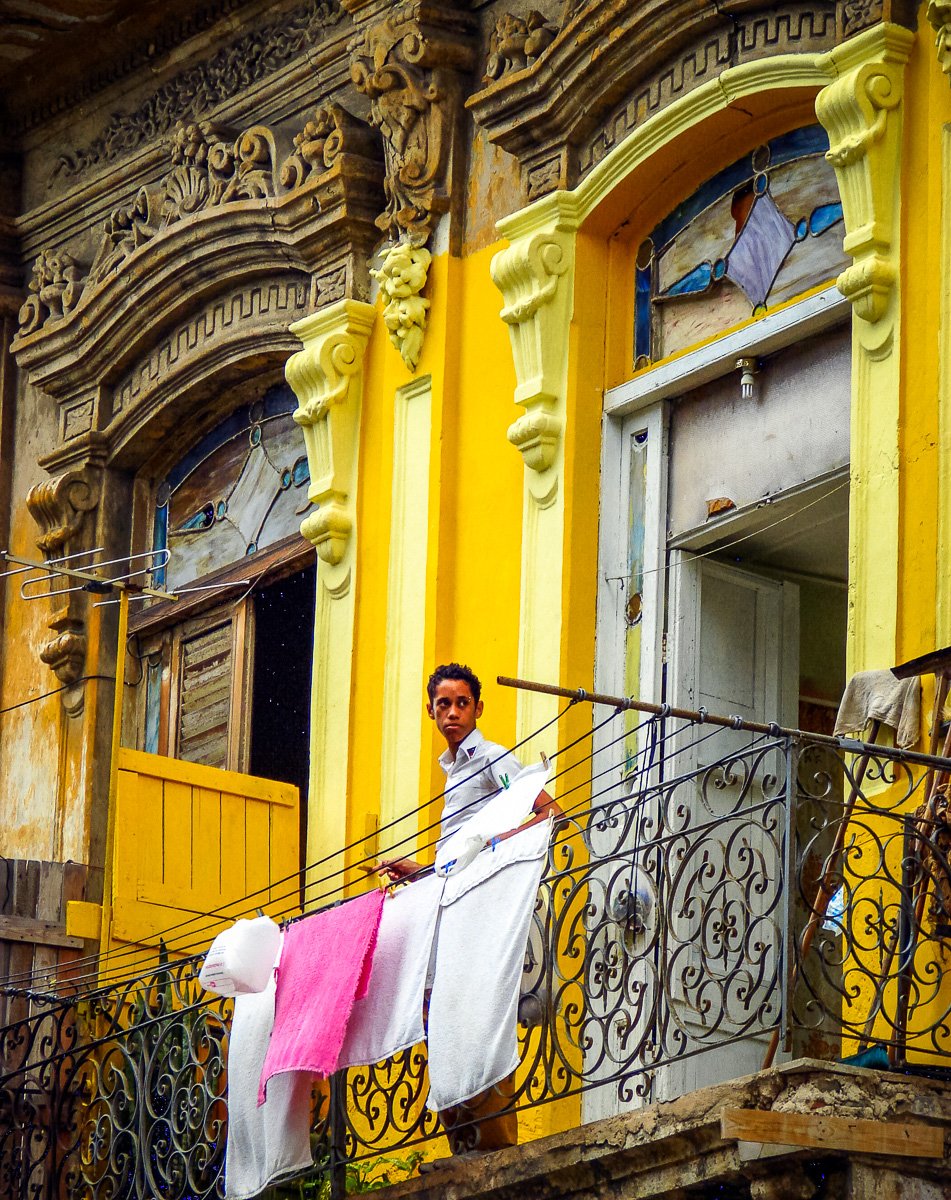 On a balcony