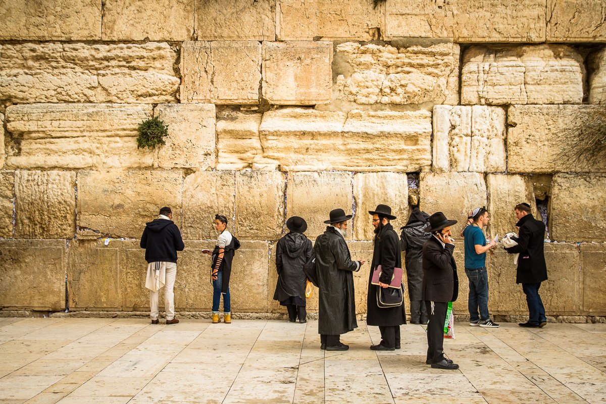 the Wailing Wall prayers