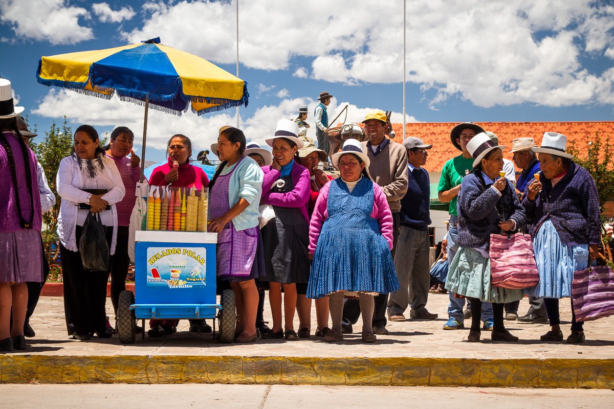 Peruvian village ice cream fiesta