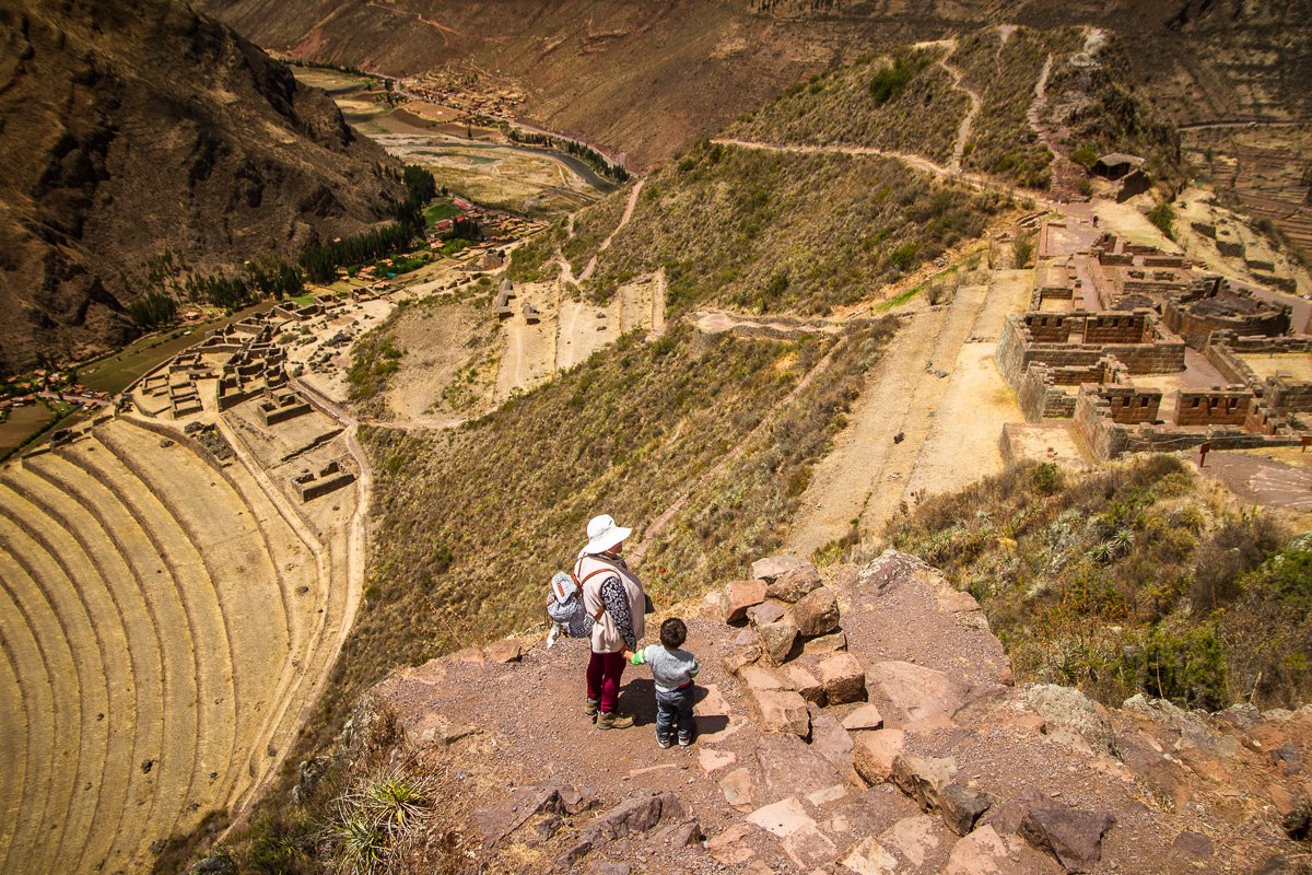 Inka ruins mum and son